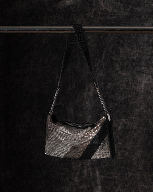 Daniela Diagonals Box Baguette w/ Swarovski Crystals Black / Grey