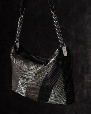 Daniela Diagonals Box Baguette w/ Swarovski Crystals Black / Grey