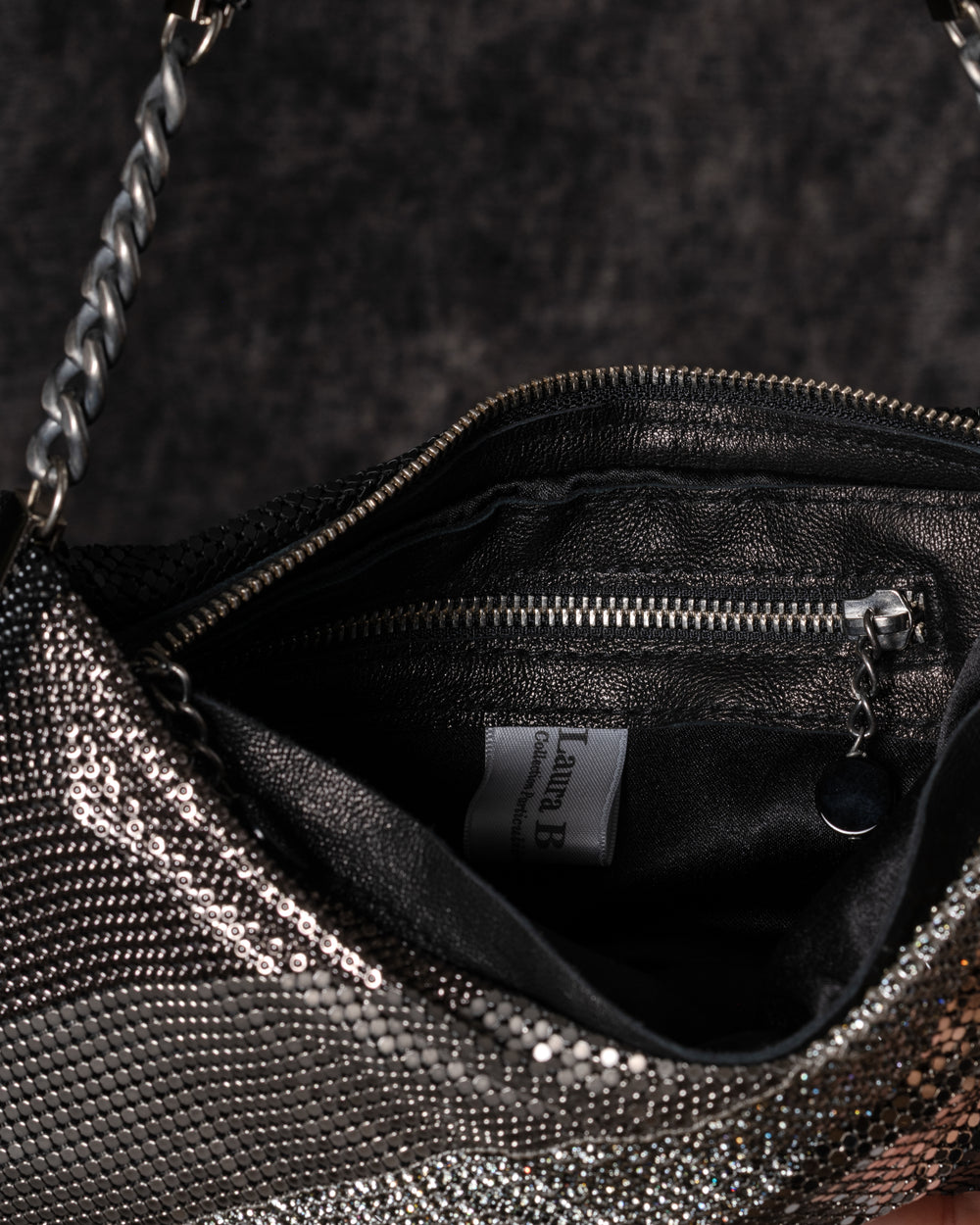 Daniela Diagonals Box Baguette w/ Swarovski Crystals Black / Grey