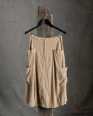 Cord Cargo Skirt Camel