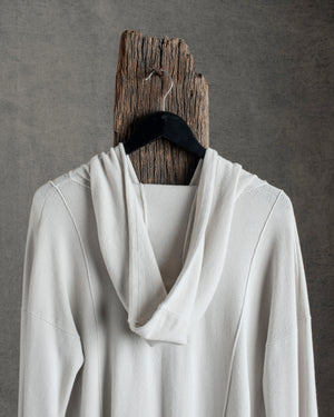 Wool Blend Zip Hooded Jacket Chalk