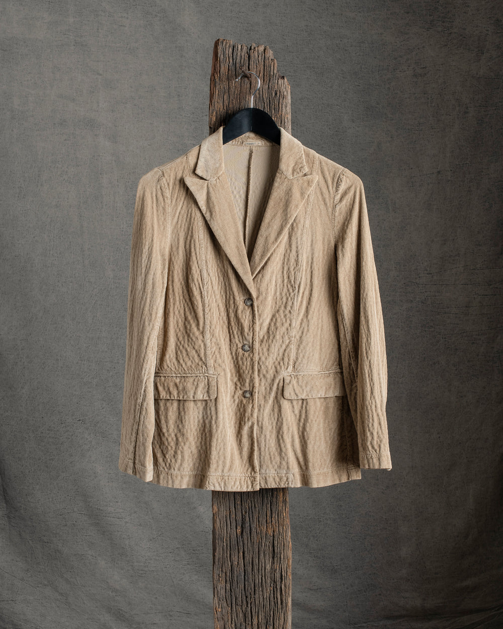 Cord Longerline Jacket Camel