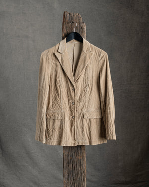 Cord Longerline Jacket Camel