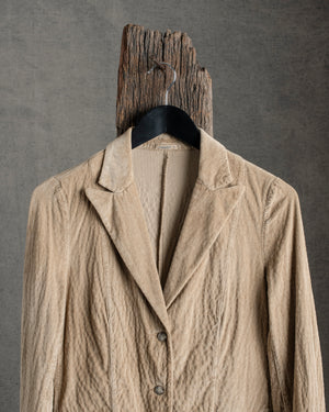 Cord Longerline Jacket Camel