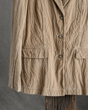 Cord Longerline Jacket Camel