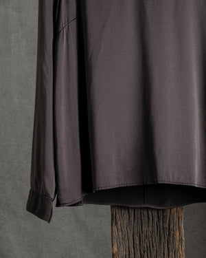 Stretch Silk Satin LS Top Merlot