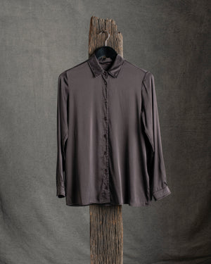 Stretch Silk Satin Shirt Merlot