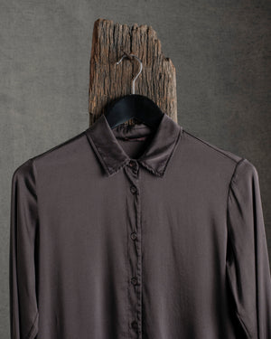 Stretch Silk Satin Shirt Merlot