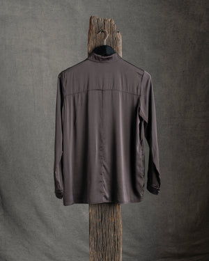 Stretch Silk Satin Shirt Merlot