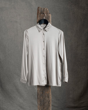 Stretch Silk Satin Shirt Stone