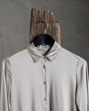 Stretch Silk Satin Shirt Stone