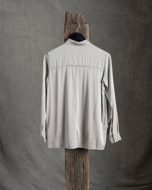 Stretch Silk Satin Shirt Stone