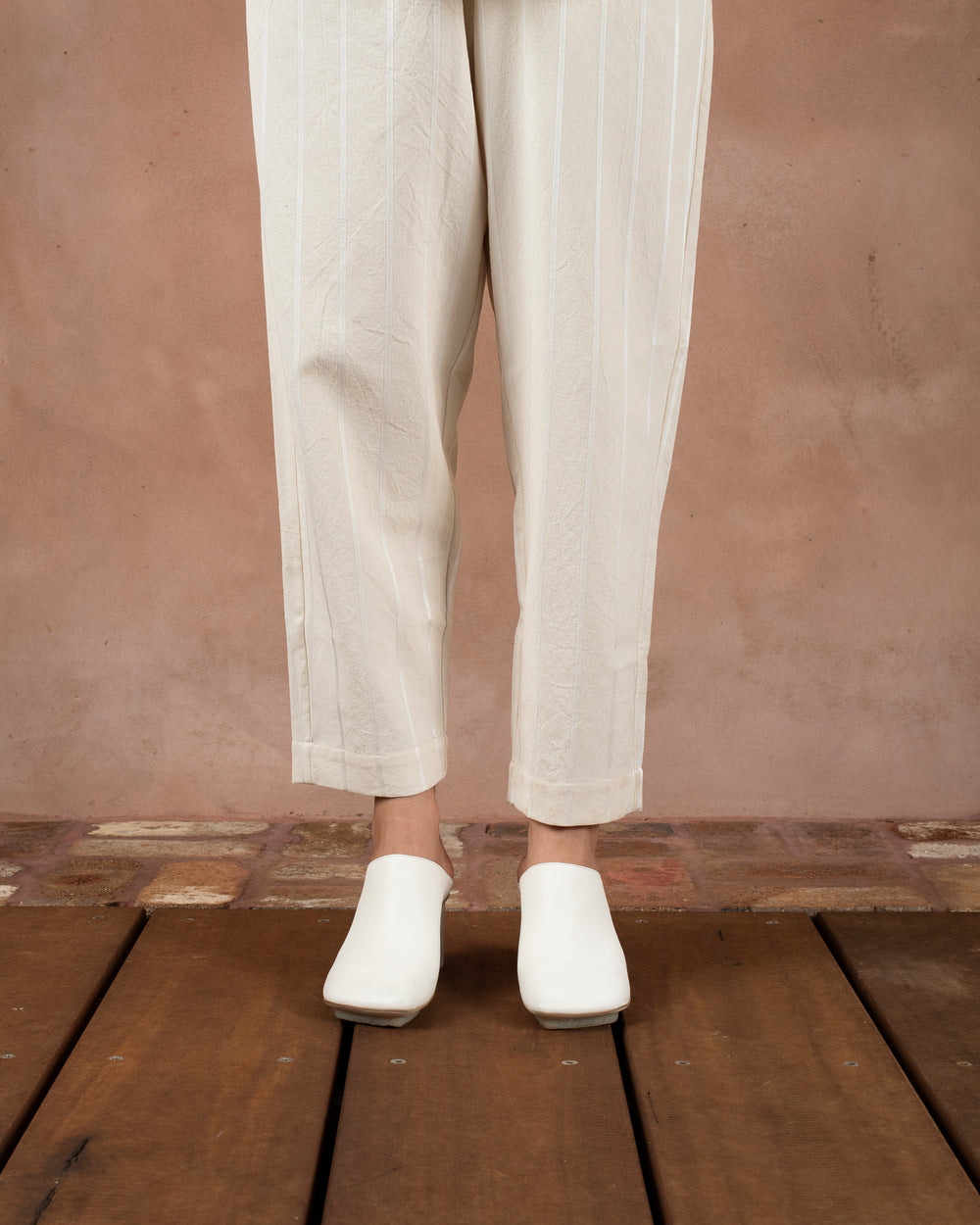 Leather Stone Mule Off White