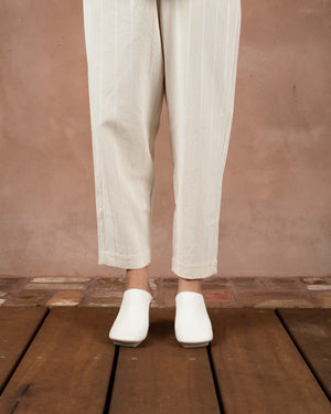 Leather Stone Mule Off White
