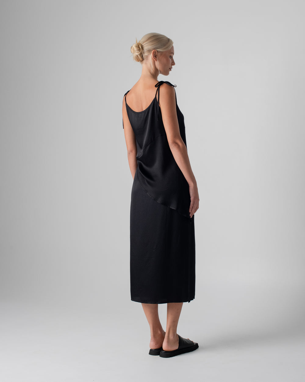 Wrap Skirt Hammered Silk Black