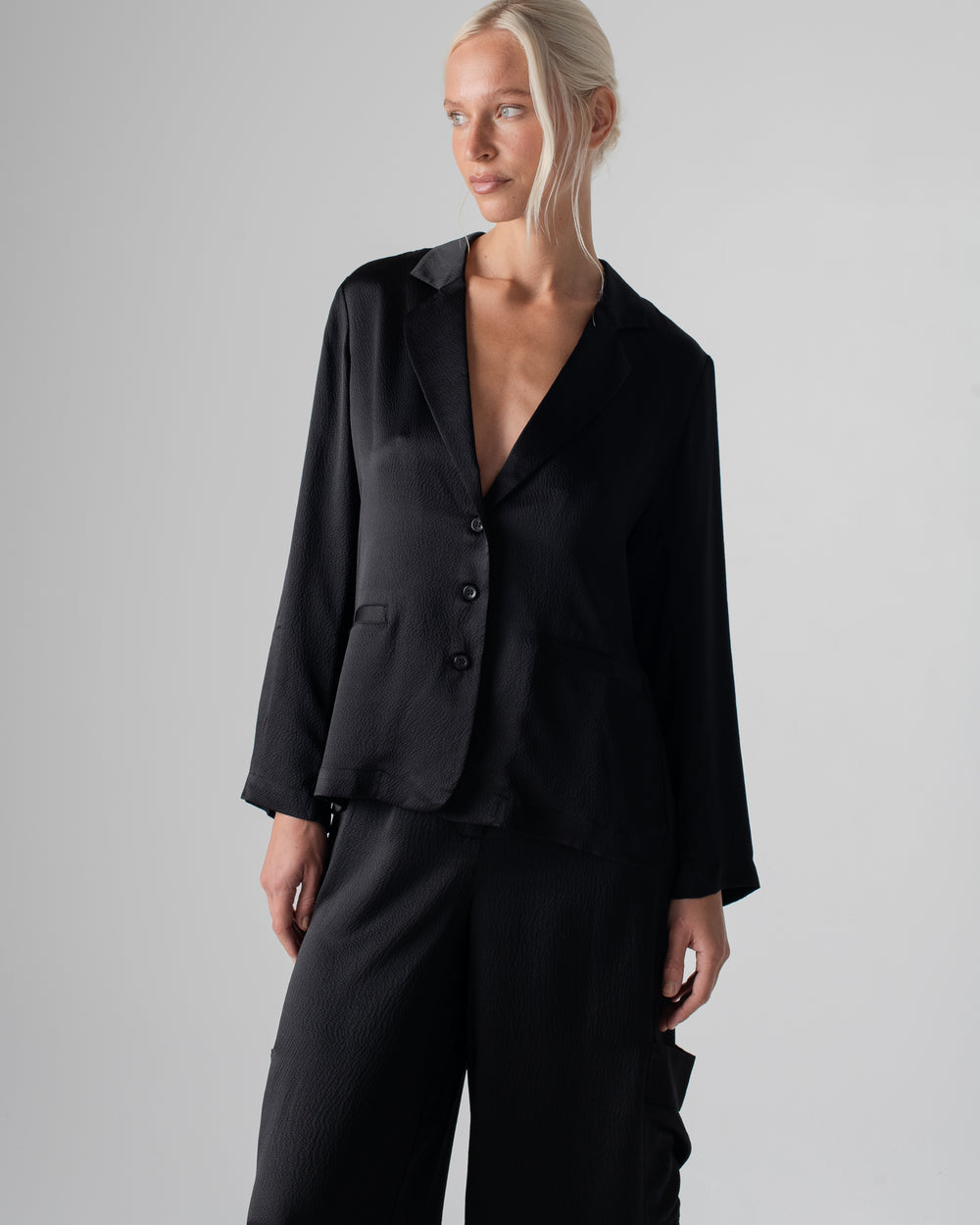 Blazer Hammered Silk Black