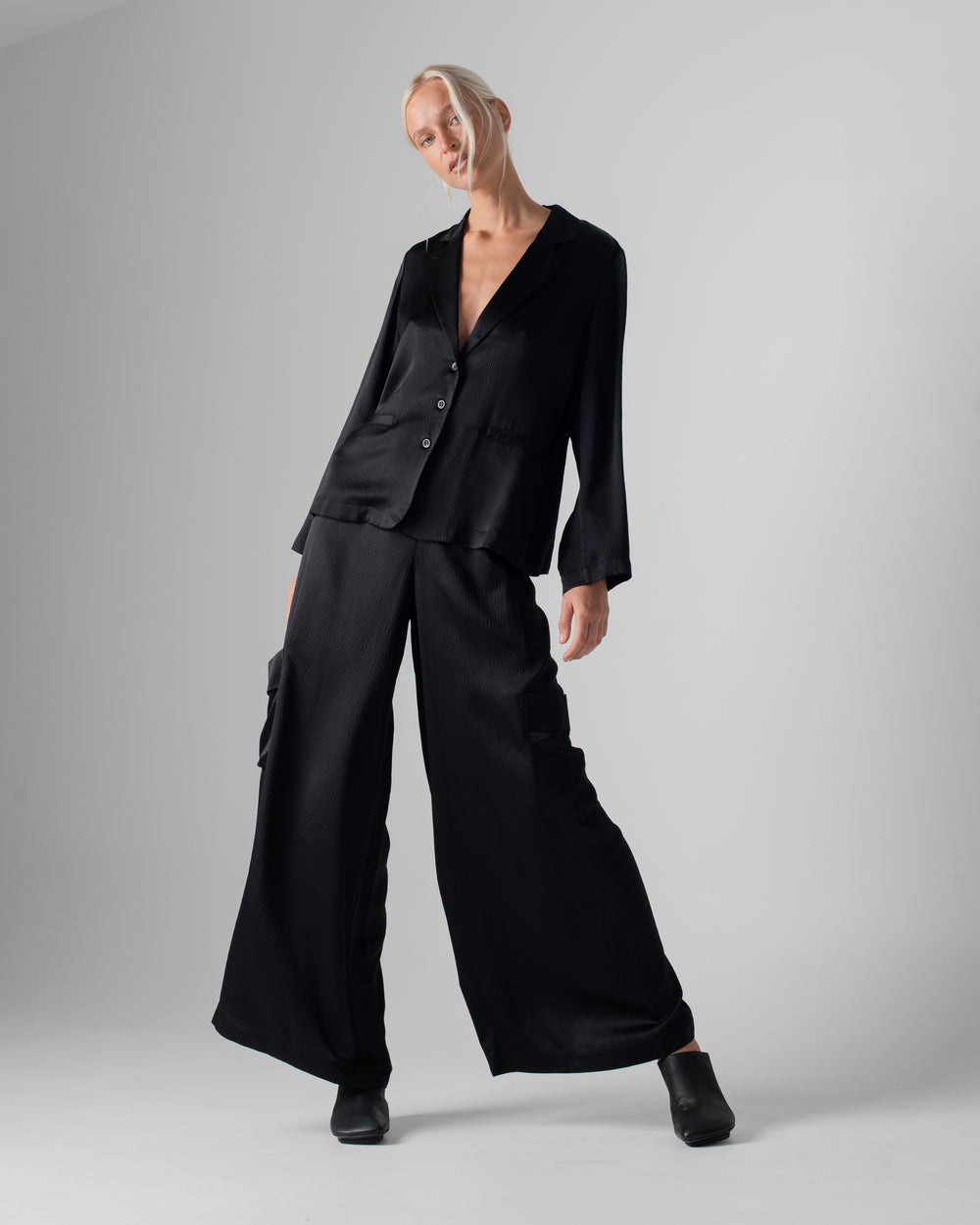 Blazer Hammered Silk Black