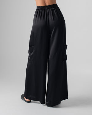 Cargo Trouser Hammered Silk Black