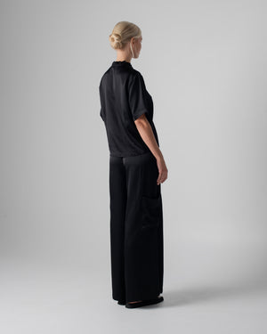 Cargo Trouser Hammered Silk Black