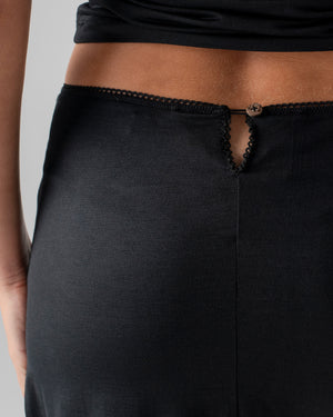 Silk Jersey Mini Slip Skirt Black