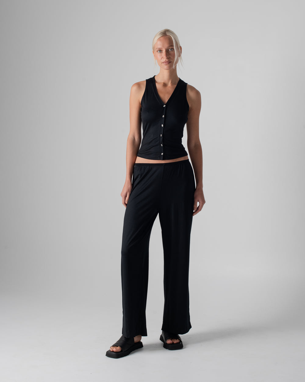 Silk Jersey Pant Black