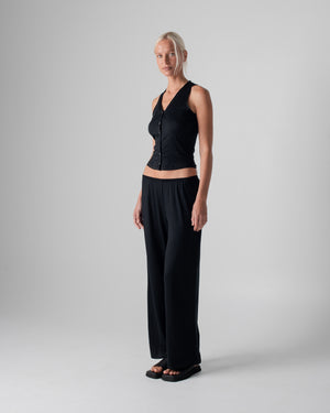 Silk Jersey Vest Top Black