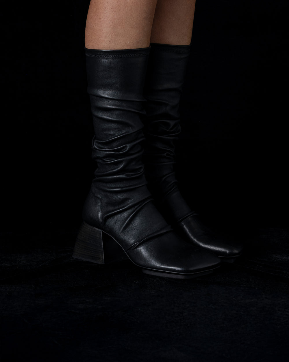 High Boots Stretch Leather Black