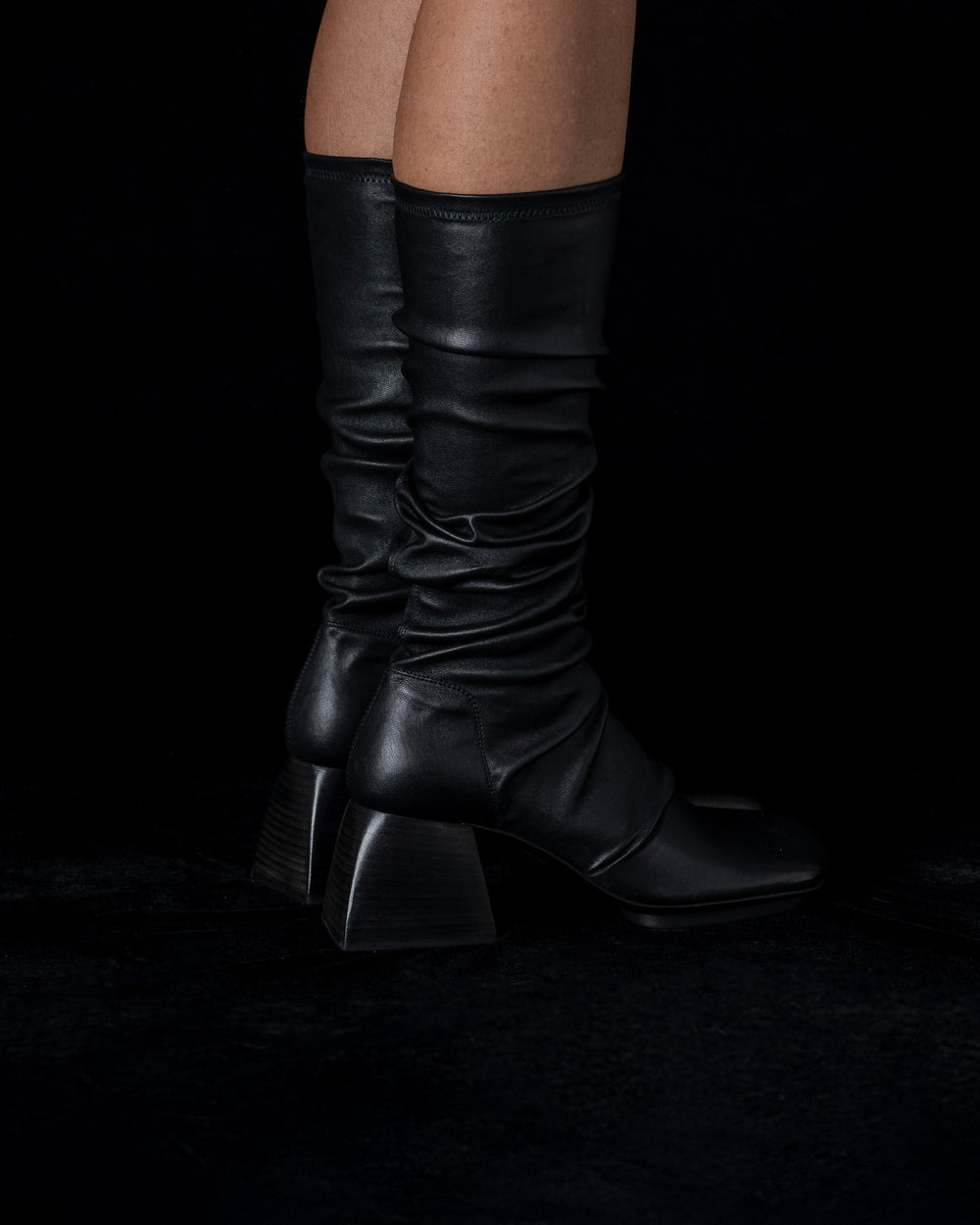 High Boots Stretch Leather Black