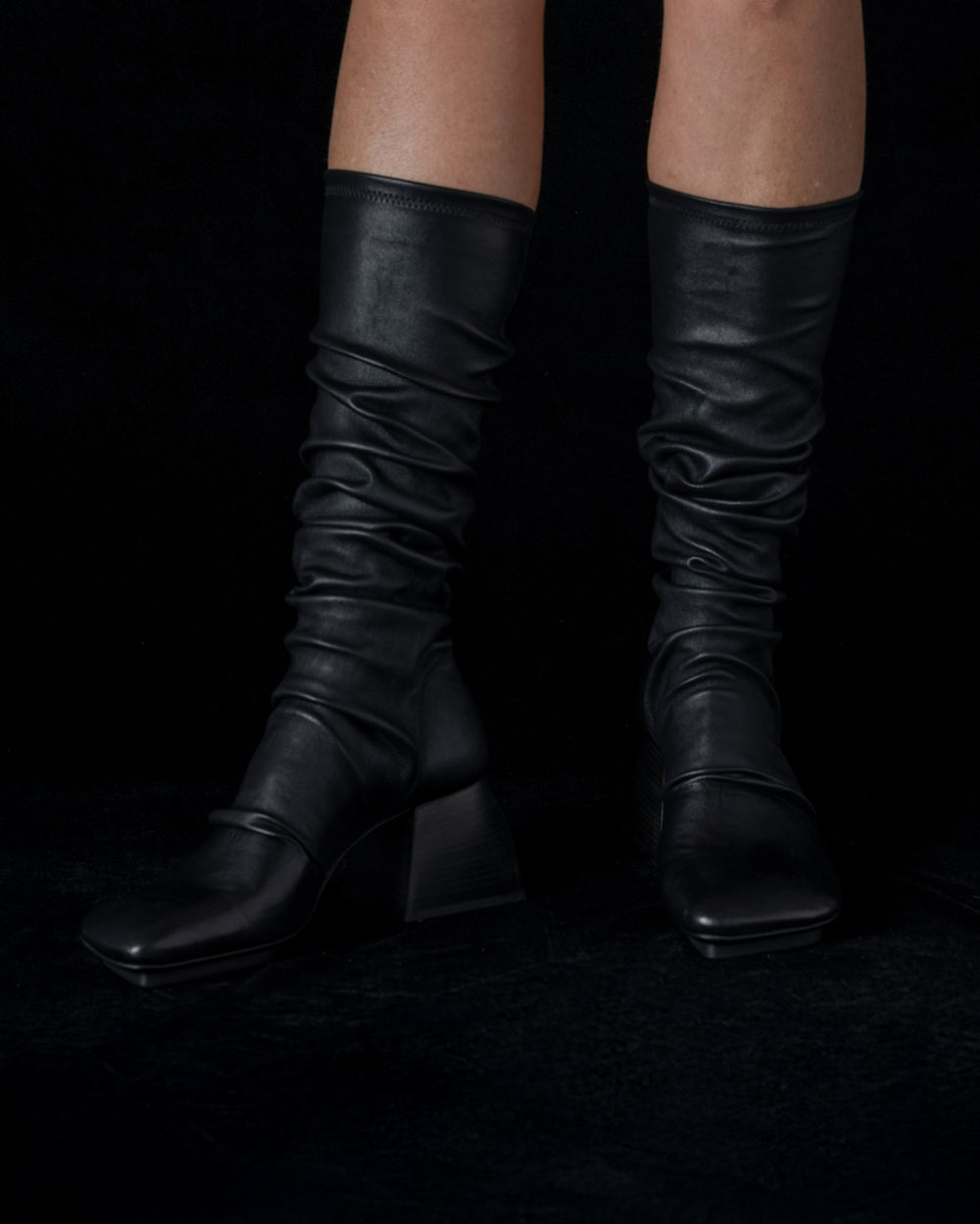 High Boots Stretch Leather Black