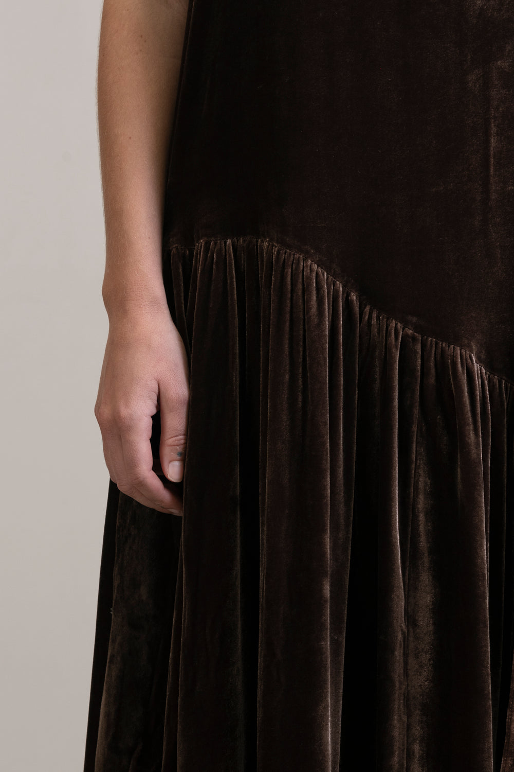 Velvet Halter Dress Moka