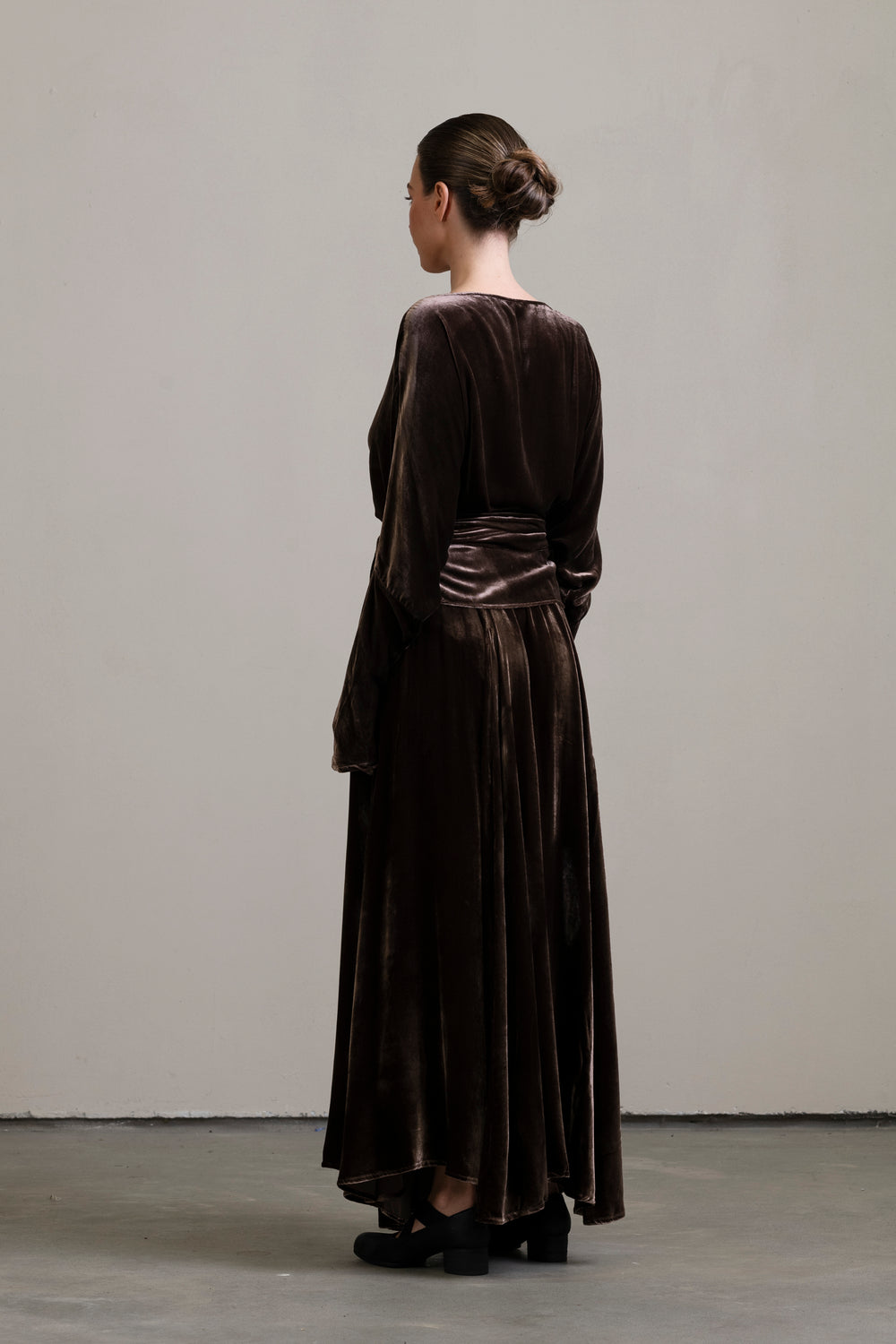 Velvet Wrap Blouse Moka