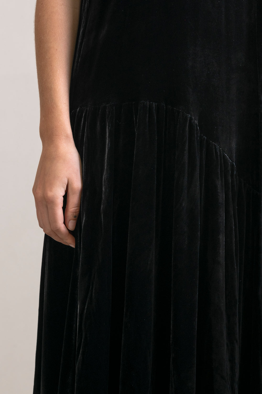 Velvet Halter Dress Black