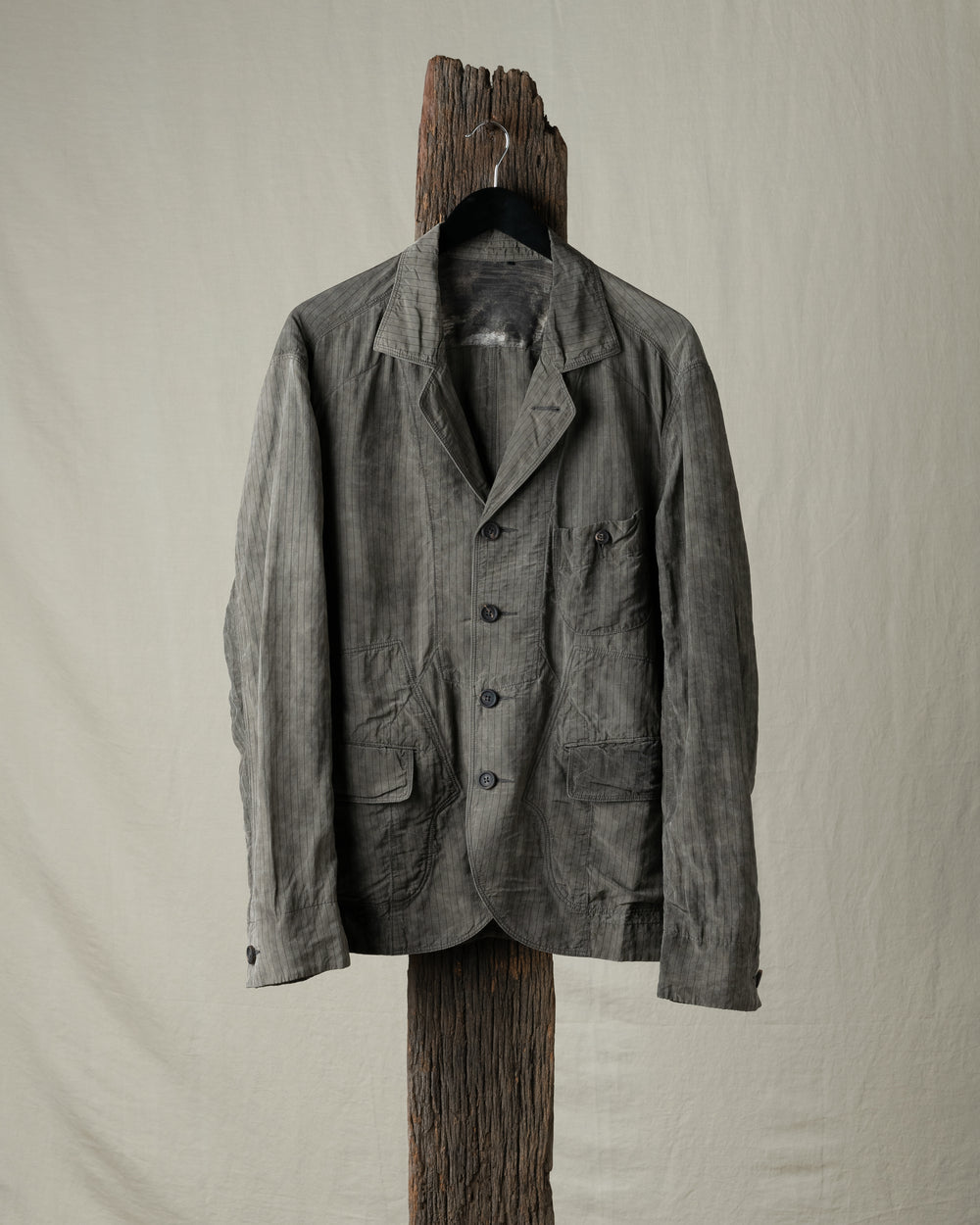 Striped Patchwork Workers Blazer