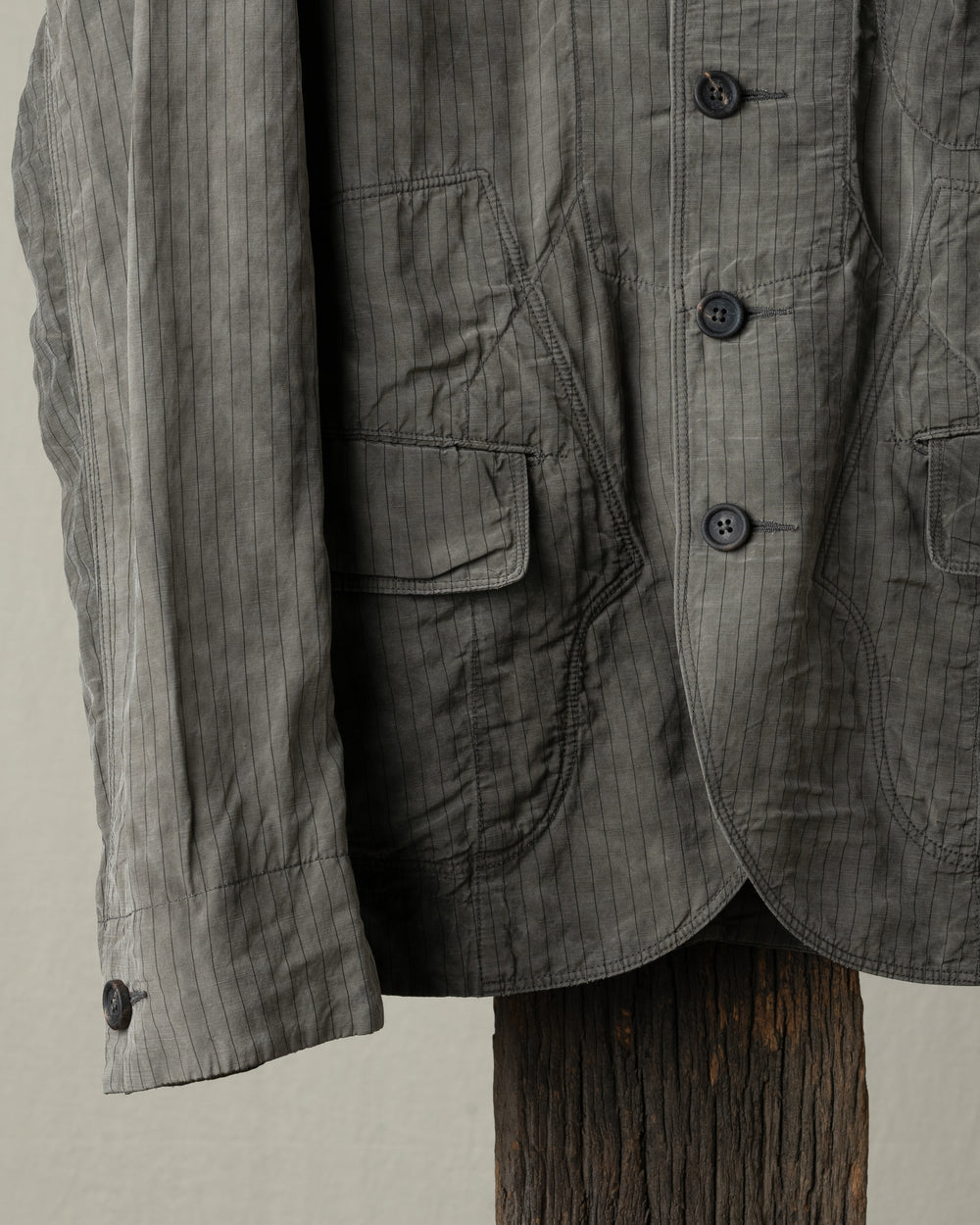 Striped Patchwork Workers Blazer