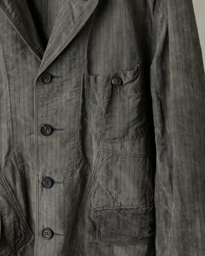 Striped Patchwork Workers Blazer