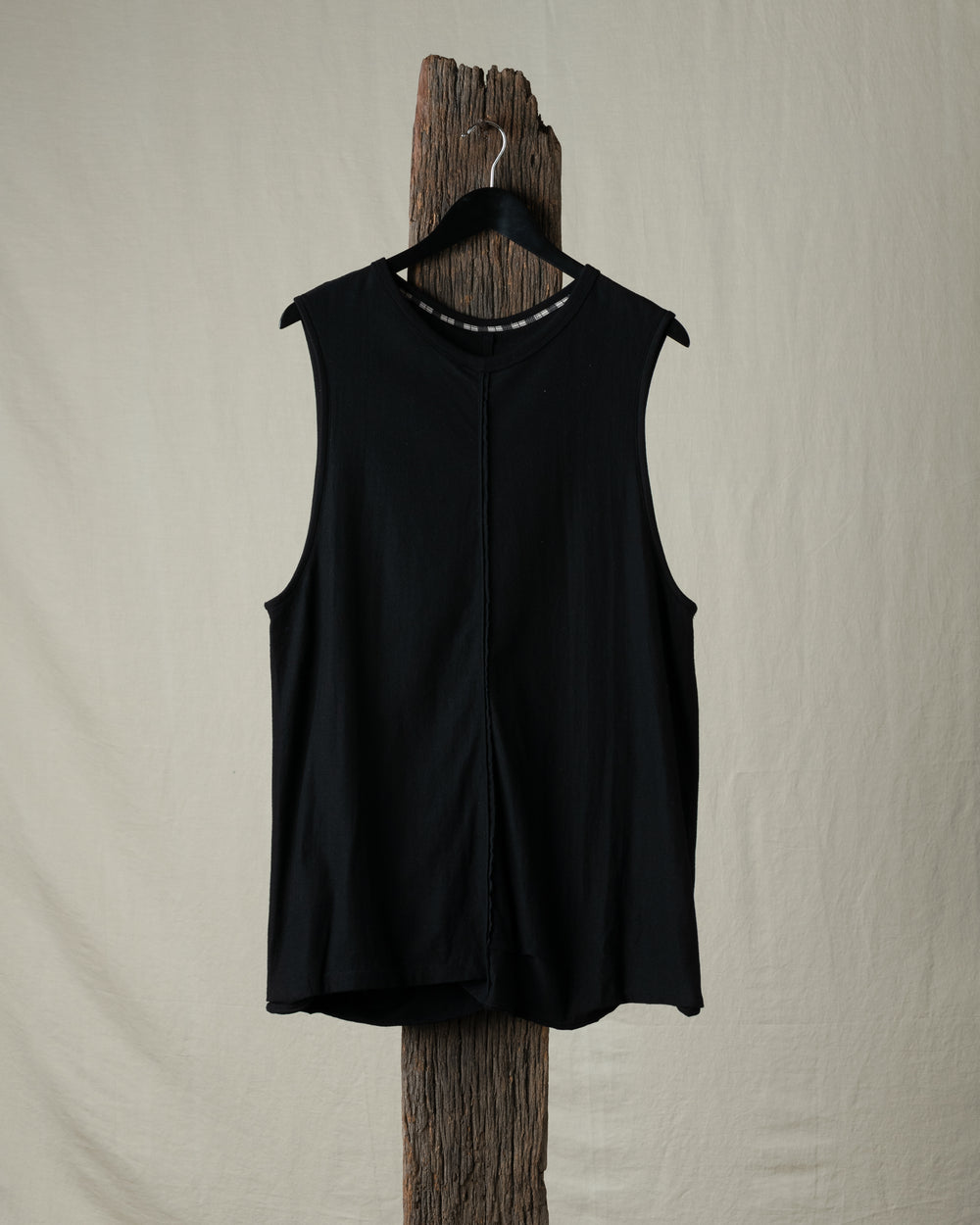 Centre Seamed Tank Top Black