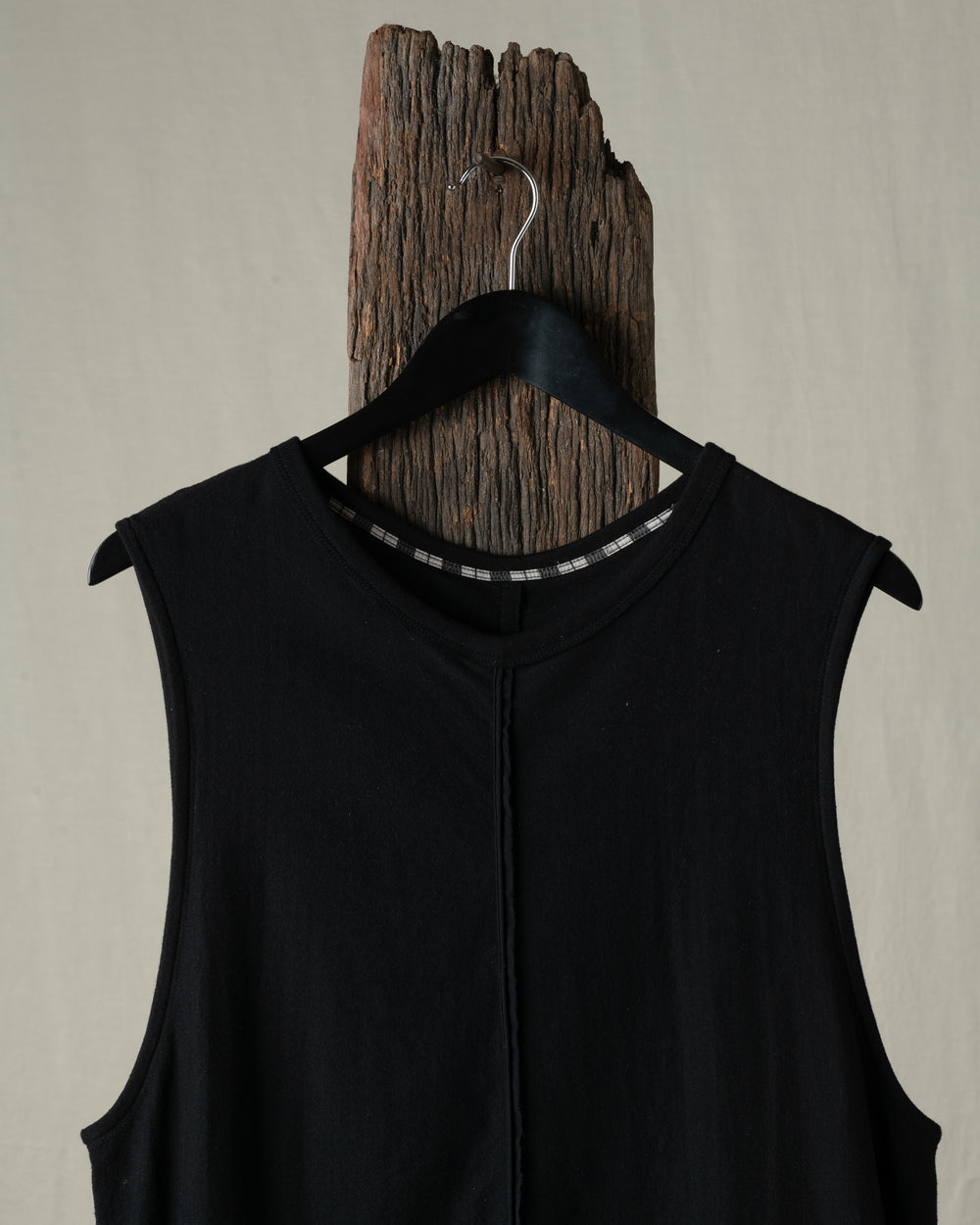Centre Seamed Tank Top Black