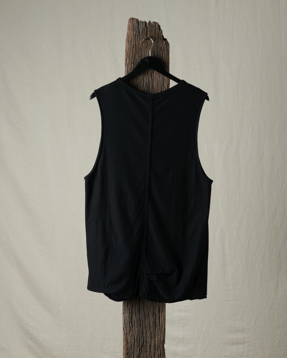 Centre Seamed Tank Top Black
