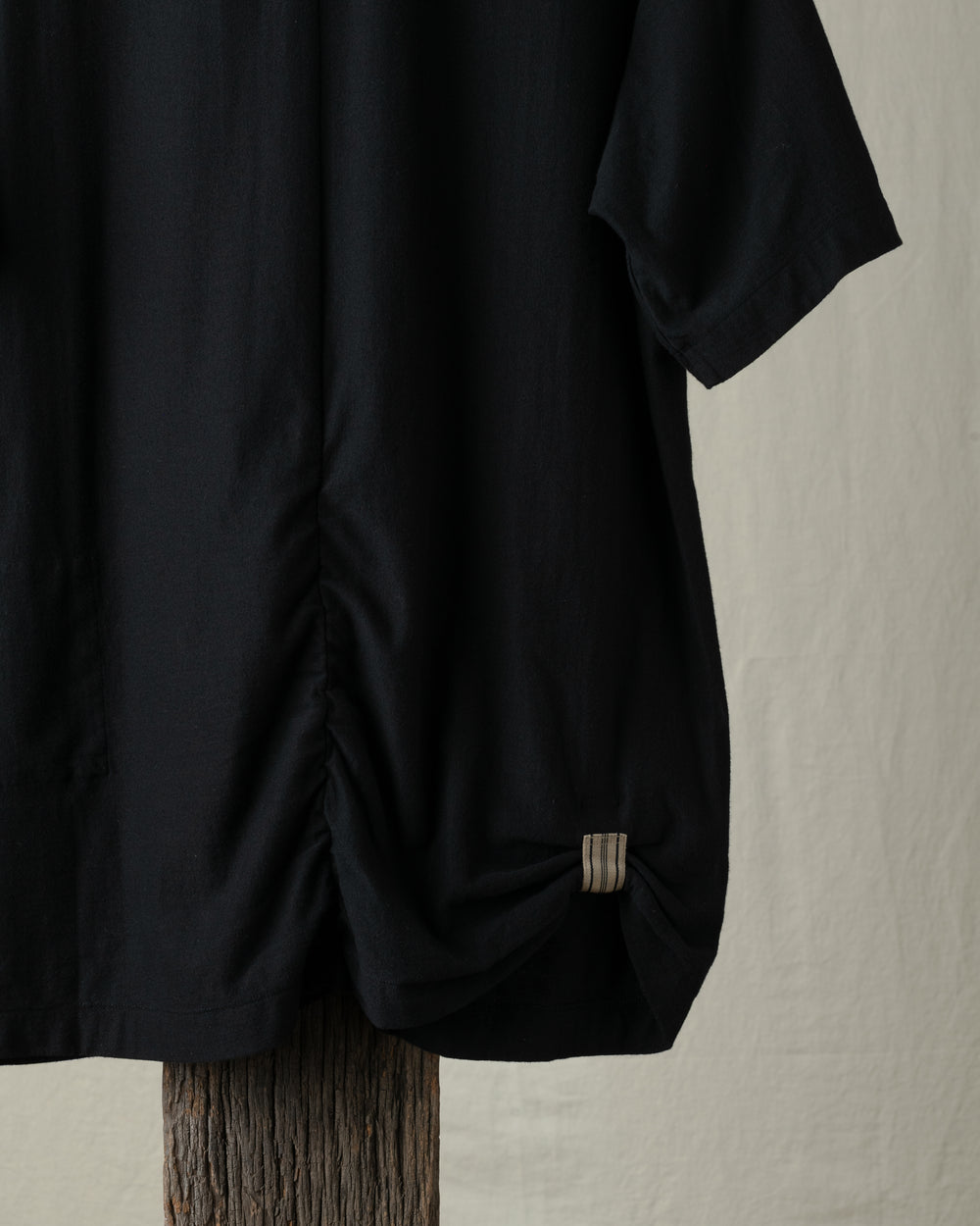Henley Neck Gathered T Shirt