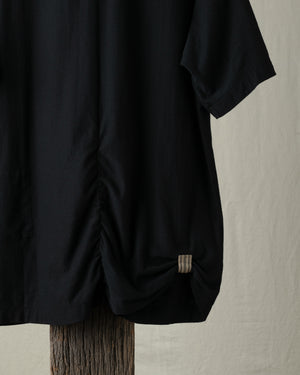 Henley Neck Gathered T Shirt