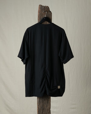 Henley Neck Gathered T Shirt