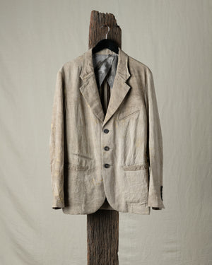 Gold Leaf Notch Collar Three Button Blazer