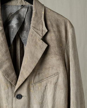 Gold Leaf Notch Collar Three Button Blazer
