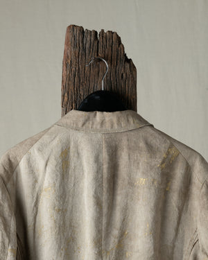Gold Leaf Notch Collar Three Button Blazer