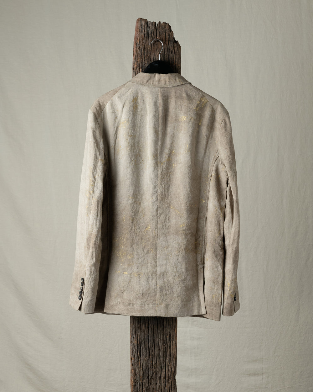 Gold Leaf Notch Collar Three Button Blazer