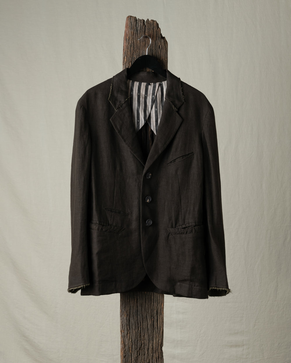 Notch Collar Three Button Blazer