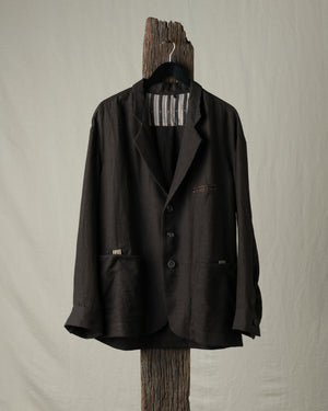 Stand Collar Three Button Blazer