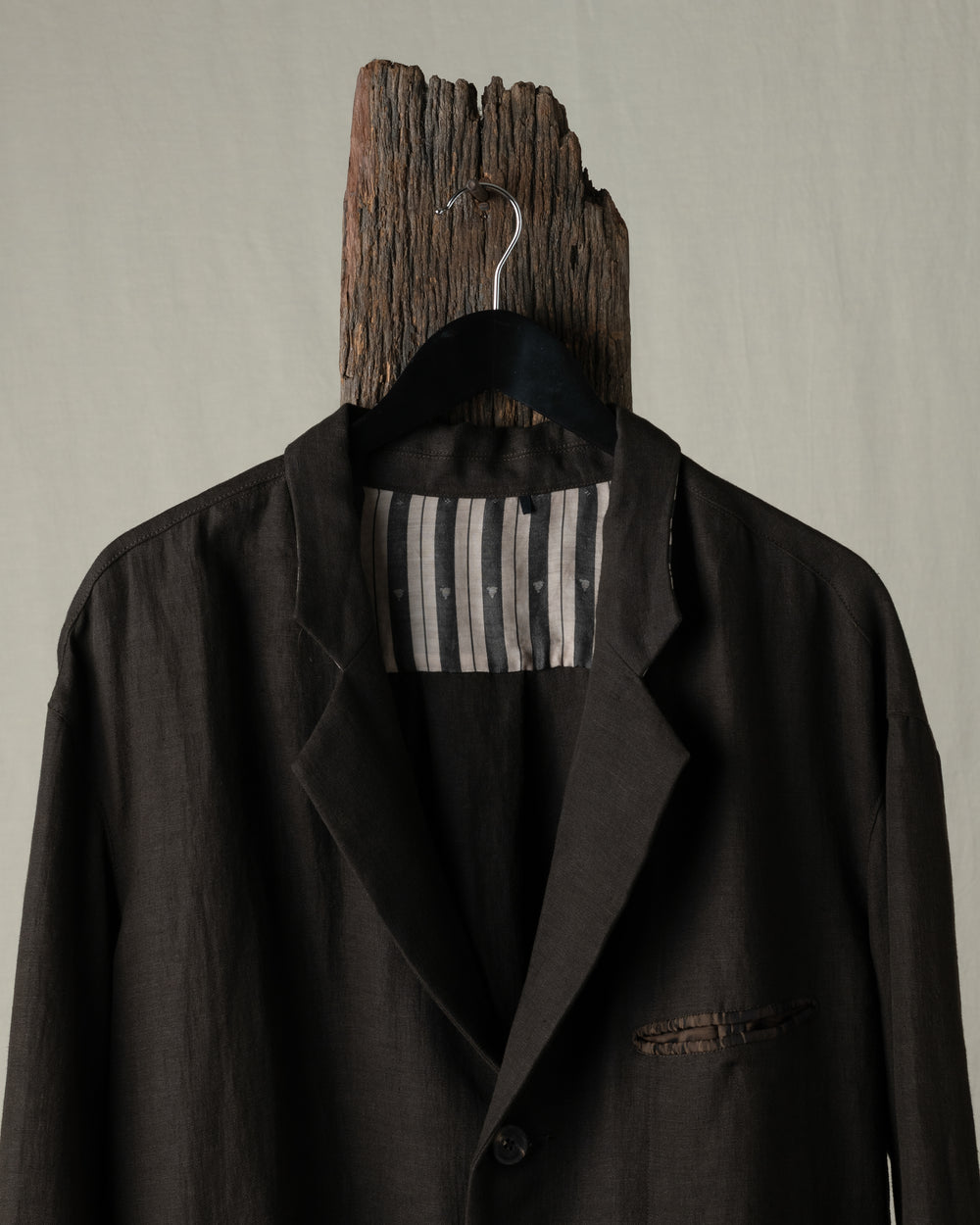 Stand Collar Three Button Blazer
