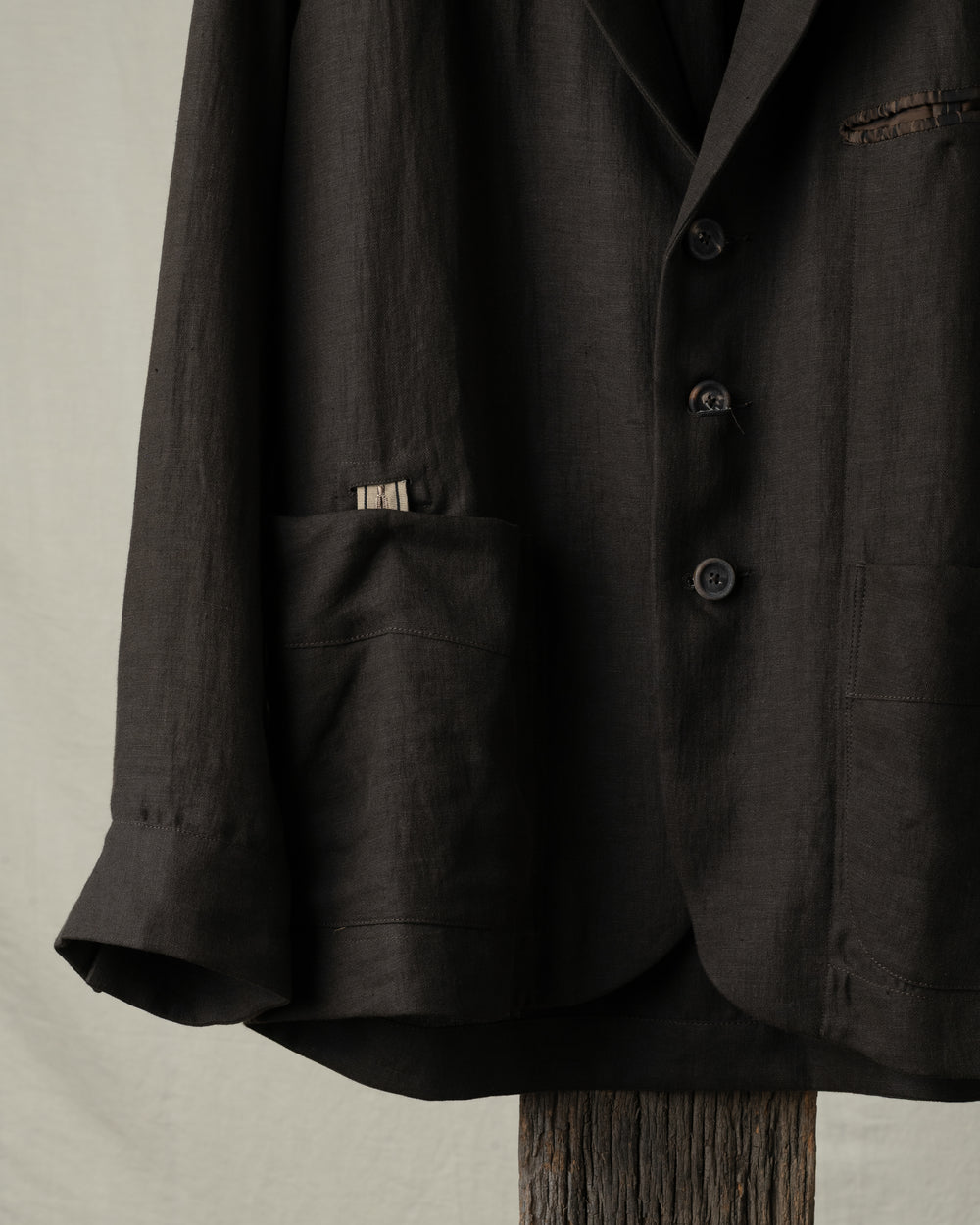 Stand Collar Three Button Blazer