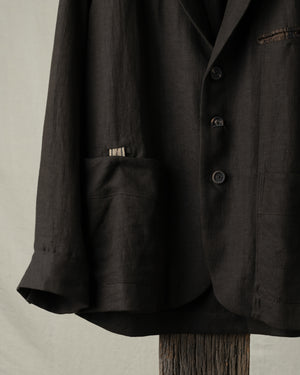 Stand Collar Three Button Blazer